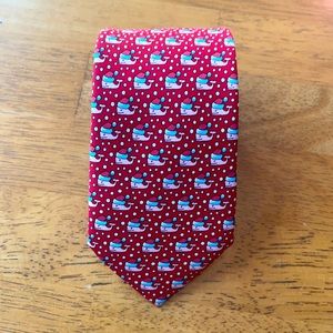 Kids Vineyard Vines Red Santa Whale Tie